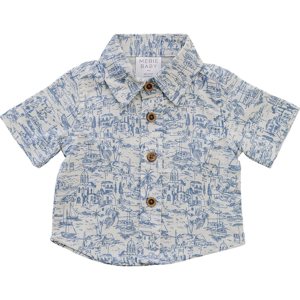 Santorini Linen Button Up Shirt