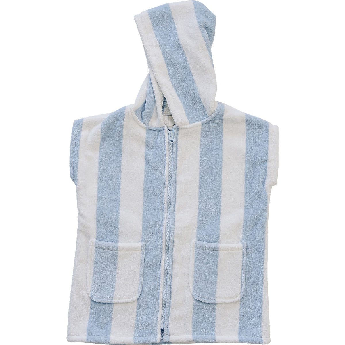 Seaside Stripe Zip-Up Organic Cotton Beach Poncho