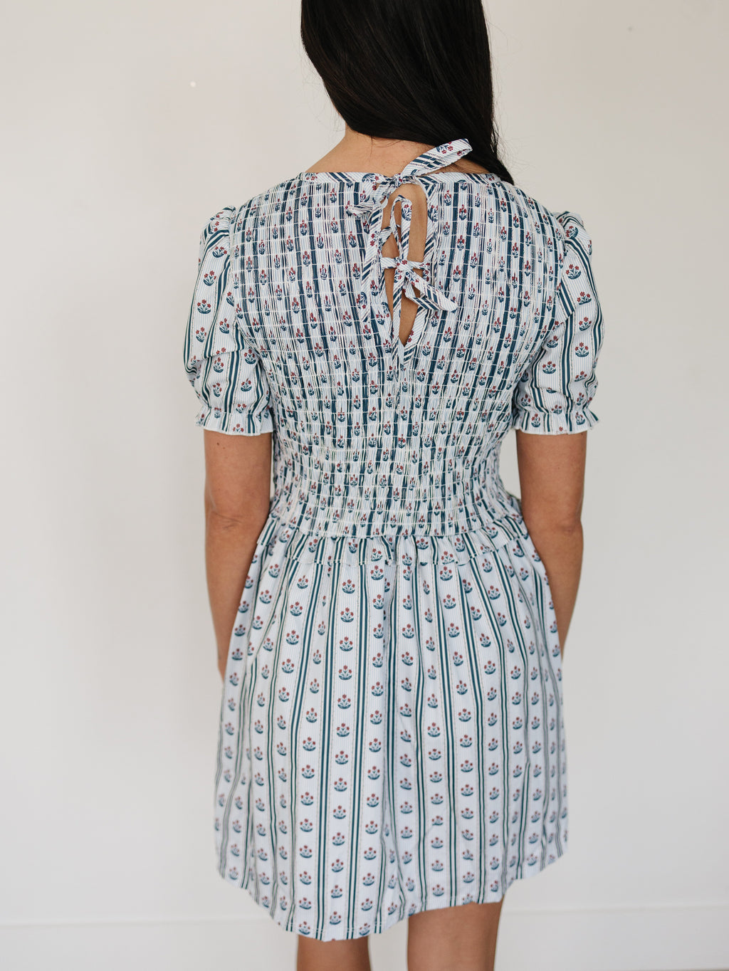 Adult Block Print Floral Dress