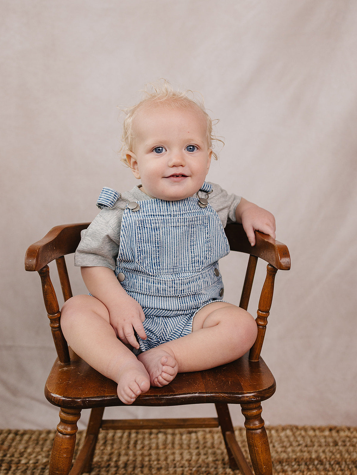 Stripe Short Overalls