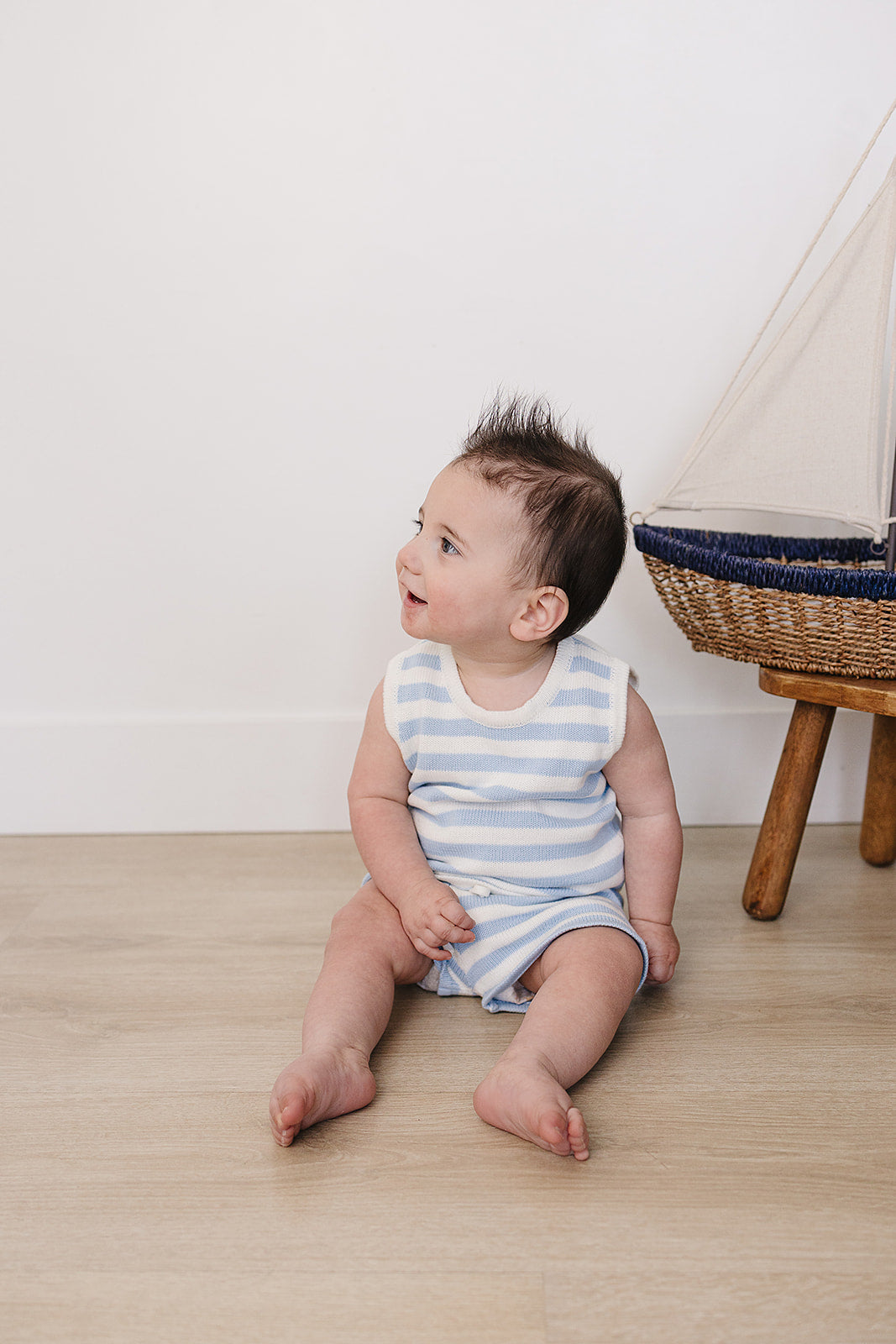 Blue Stripe Short Tank Set
